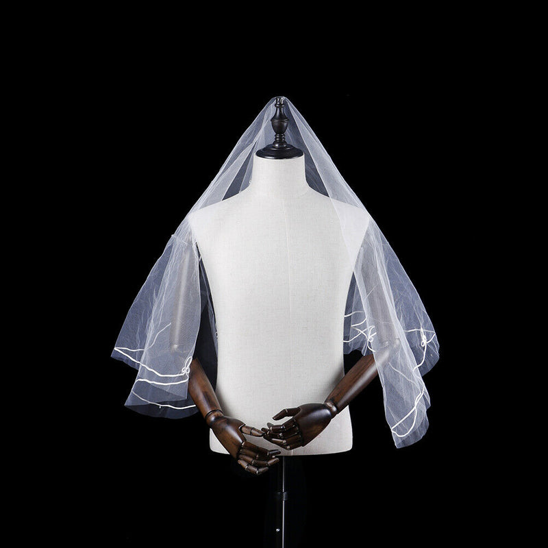 1 x Women 150cm white one layer short wedding bridal veils  JR