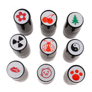 2Pcs Plastic 5.3cm Quick-dry Golf Ball Stamper Marker Sun,Flower Shape Seal