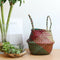 Wicker Storage Basket Planter Flowerpot Vase Holder Handled Bag Basket Red