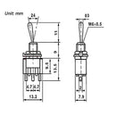 5Pcs AC 3A/250V 6A/125V ON/OFF SPDT Mini 2 Position Latching Toggle Switches