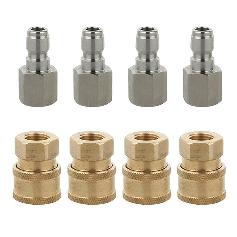 8X Pressure Washer Quick Connector Easy Connect Fitting 1/4" G Female /Male