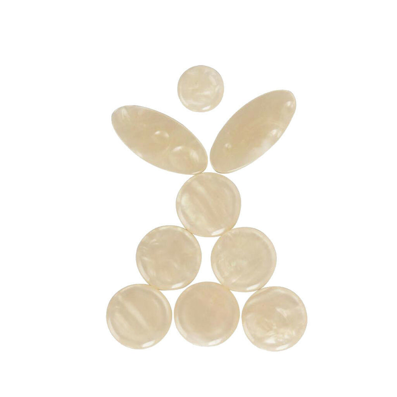 9x White Shell Key Buttons Inlays for Alto Tenor Soprano Saxophone Accessory