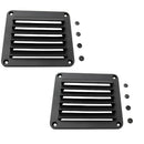 2x Louvered Vents Round Hose Hull Air Vent Boat Black 5-1/2" x 4-7/8" Boat