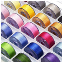 Bobbin Case Organizer with 25 Clear Sewing Machine Bobbins and Assorted Col