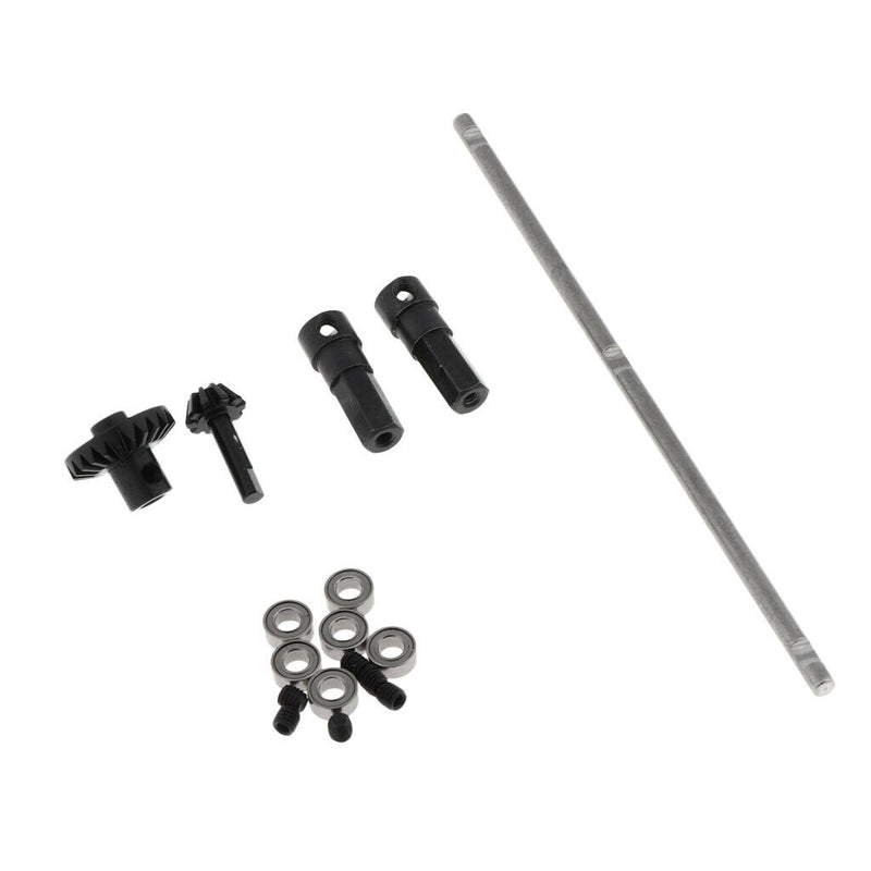 Black Metal Gear Bridge Rear Roller Axle for WPL 1/16 Military Truck Cars