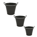 1xNordic Garden Planter Flower Plant Bucket for Weeding Decor- Dark Gray