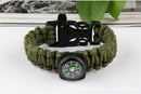 Paracord Survival Bracelet Compass Whistle Camping Gear/Kit JR