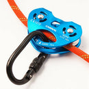 Camnal Outdoor Double Shaft Double Pulley Block Climbing Crossing Cable Cab