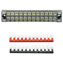 600V 15A Double Row 12 Positions Screw Terminal Block with Barrier Strips
