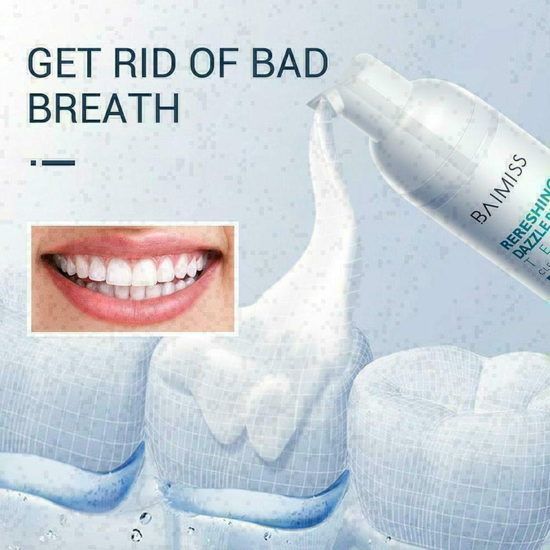 Fresh Shining Tooth-Cleaning Mousse Toothpaste TEETH Oral Hygiene NEW WHITE C8F1