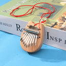 Mini 8 Keys Kalimba Mahogany Thumb Piano w/ Lanyard Percussion Instrument