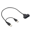 SATA 7+15 Pin 22Pin to USB 2.0 Cable Adapter for 2.5 inch Laptop HDD SSD
