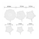 6Pcs Stretch Silicone Food Bowl Cover Storage Wraps Seals Reusable Lids