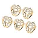 5pcs Women's Fashion 3 Rings Scarf Buckle Triple Slide Scarf  Jewelry