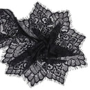3 Yards Black Eyelash Tassel Floral Lace Trim for Wedding Dress Sewing Craft