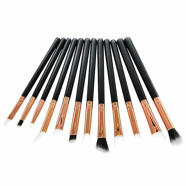 12 pcs Pro Makeup Brushes Set Foundation Powder Eyeshadow Eyeliner Lip Brus Y7N1
