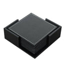 Leather Coasters Set with Holder,Simple Classic Coasters for Drinks, Protec