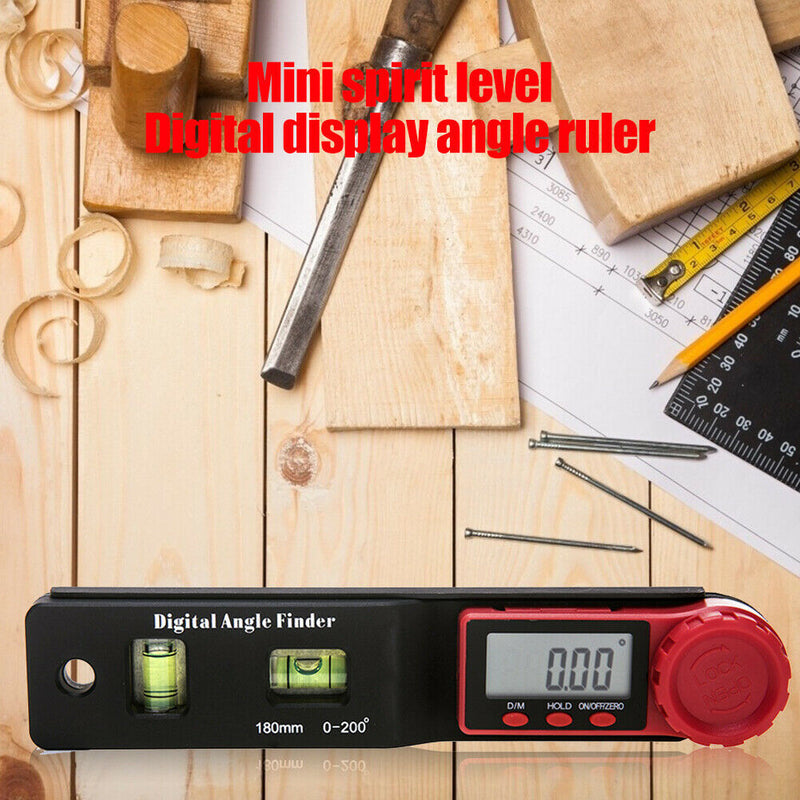 180mm Digital Protractor Angle Finder Electronic Level Gauge Measurement Tools