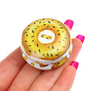 1X Donuts Tin Box Diy Candle Jar Balm Round Empty Iron Box Lipstick StorageS Hn