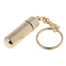 Golden Stainless Steel Cigar Punch Metal Cutter Bullet Style with Key Chain