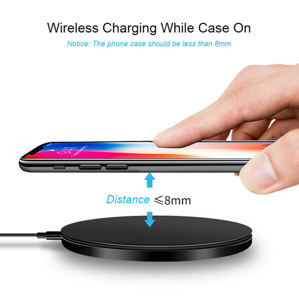 Qi Wireless Charger 3.0 10W Fast Wireless Charging USB Charger Pad Dock Metal