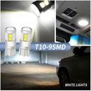 2pcs T10 5W 3030 9SMD 900LM 6000K Canbus Car LED Reading Dome Light Bulbs