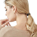 10Pcs Leopard Print Elastic Hair Ties Rubber Band Seamless Wide Ponytail Holder