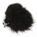 Black Rabbit Fur Ball Phone Cellphone String Charm Strap Anti Dust Plug 80m