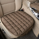 Winter Warm Plush Anti Slip Car Seat Cover Plaid Cushion Protector Coffee