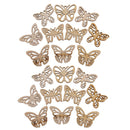 20 Pieces Craft Card Making Wooden Butterfly Wedding Party Xmas Decorations