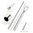 Telescopic Reusable Portable Straws -Collapsible Stainless Straws with Alum