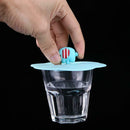 Claer Torx Silicone Cup Cover Leak Proof Cartoon Lid (Pink Blue Elephant) A