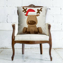 Retro Christmas Print Pillow Case Linen Pillowslip Sofa Cushions Cover (B)