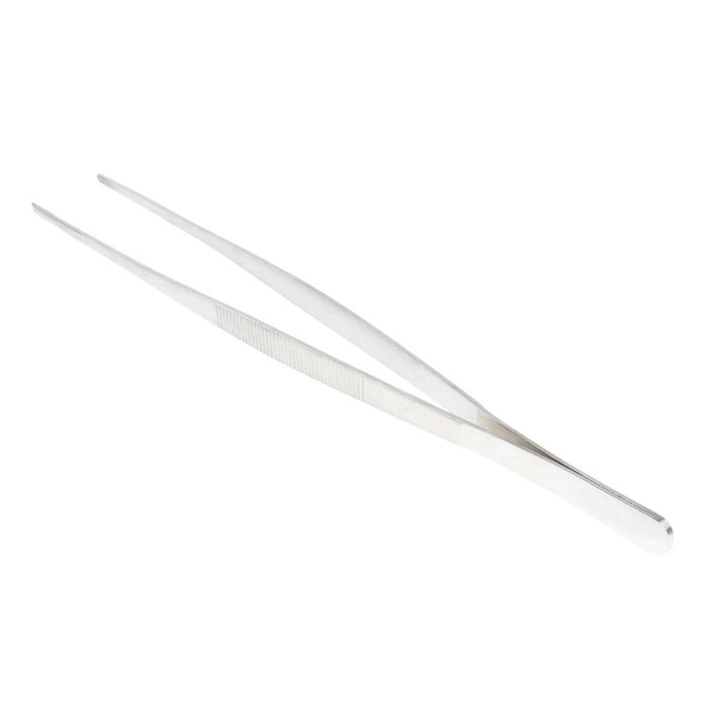 Stainless Steel Straight Tweezers, Serrated Tip Forcep, Laboratory, 300mm