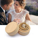 Rustic Wedding Ring Box Wood Round Engagement Personalized Ring Bearer Box