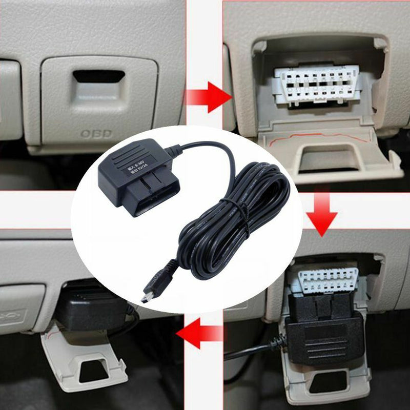 OBD2 OBDII 16 Pin Male to Micro USB Smart Charging Charger Cable 5V 2A