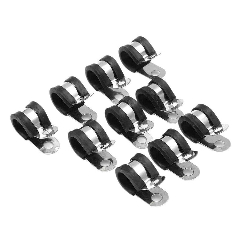10 Pieces 1/2" Dia P Tube Clips Hose Pipe Clamp P Type Marine Grade 13x36mm