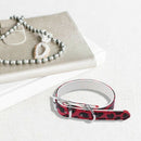 Adjustable PU leather Red Leopard collar for dogs cats size XS
