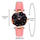 Women Casual Quartz Watches Leather Watchband Business Wristwatch (Pink) A