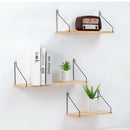 Wood Floating Shelf Wall Mounted Shelving Storage Display Shelf Beige S