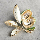 Cute Green Fruit Brooch Plum Shape Enamel Corsages Pins Suit Coat Scarf Acc