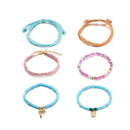 6pcs Boho Ethnic Weave Rope Bracelet DIY Beads Bangles Jewelry (Style 6)