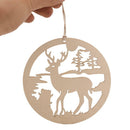 10pcs Christmas Tree Hollowed Wood Deer Hanging Decor Pendants