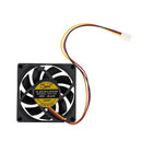 70x70mm 12V 3-Pin PC Computer Case CPU DC Brushless Cooler Cooling Fan BlackT1W8