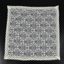 Retro Blue and White Table Cloth with Lace Cotton & Linen Print Chinese Sty T8V8