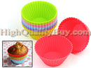 12Pcs Soft Silicone Round Cake Chocolate Cupcake Baking Cup Mold Newest Useful