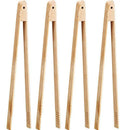 4 Packs 12 Inch Wood Toaster Tongs Kitchen Tongs for Serving Food, Flipping U8X6