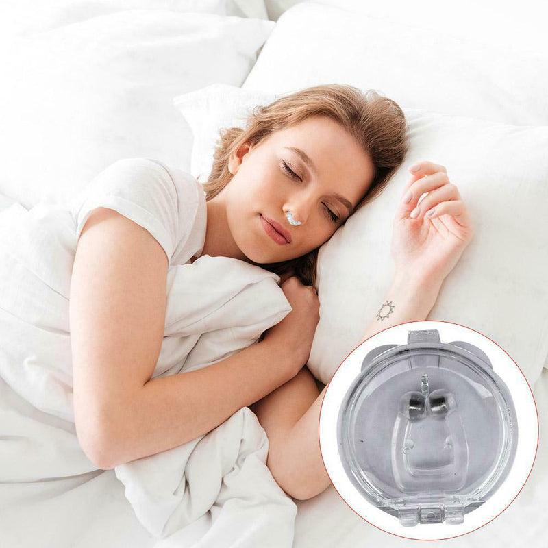 4pcs Silicone Anti Snore Magnet Nose Clip Snoring Stopper with Storage Box A