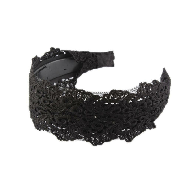 Black Lace Extra Wide Headband Alice Band Women Wide Hair Band Headwraps