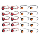 20 Mini 3/4" Red&Amber LED Marker Bullet Lights Lamp for Truck Trailer Bus